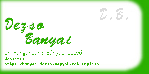 dezso banyai business card